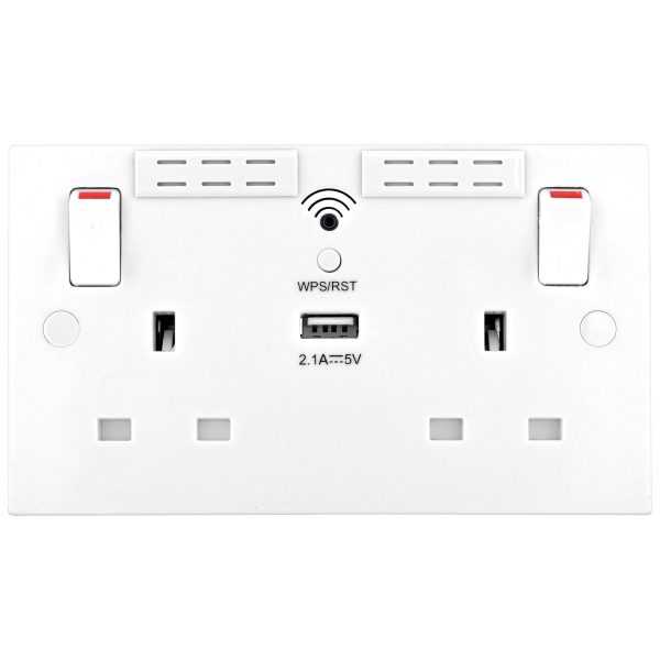BG Electrical Double Switched Power Wall Plug Socket with Ty... - Image 3