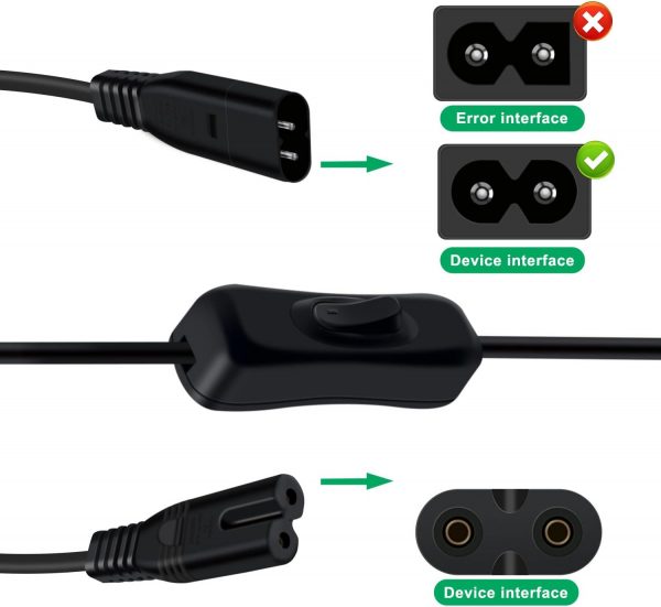 HuaLiSiJi C7 to C8 Extension Cable with Switch 2.5A 250V C8 ... - Image 3