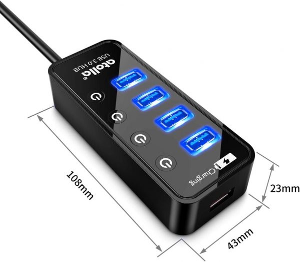 atolla USB Hub with 4 USB 3.0 SuperSpeed Data Ports and 1 US... - Image 7