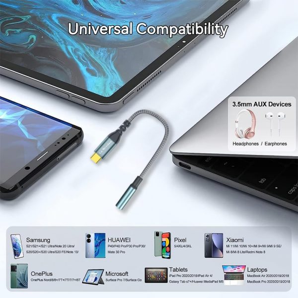 USB C to 3.5mm Jack, Type C to 3.5mm Headphone Aux Digital A... - Image 4