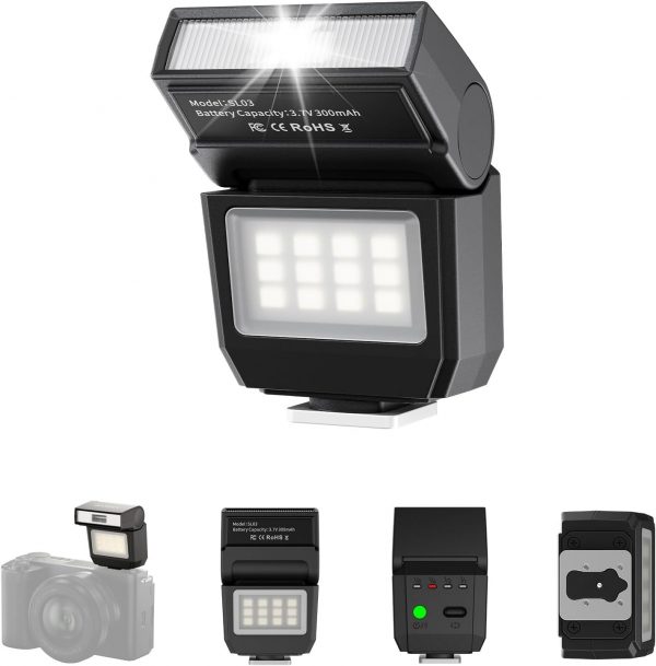 ULANZI SL03 Mini Camera Flash with Video Light, GN8 6500K Ca... - Image 2