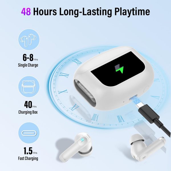 Thunelec Wireless Earbuds, 48H Smart Touch Screen Ear Buds B... - Image 4