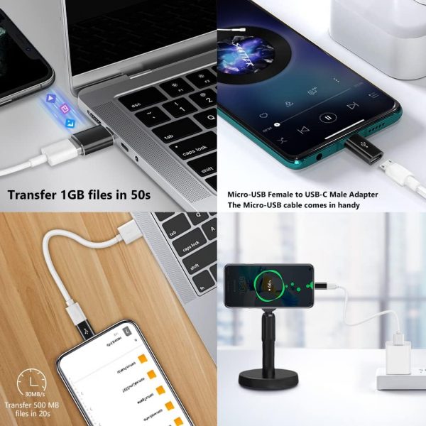 AXFEE USB to USB C Adapter, 2PCS USB C to USB and 2PCS USB t... - Image 7