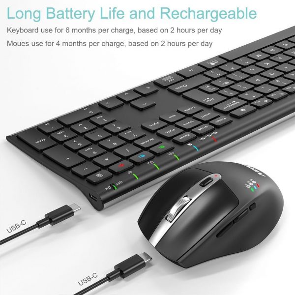 Arteck Universal Multi-Device Bluetooth Keyboard and Mouse F... - Image 6