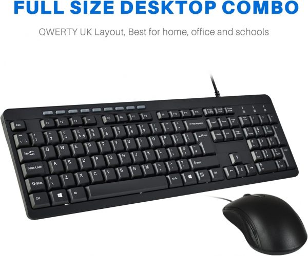 Combrite Wired Keyboard and Mouse Set, Full Size UK Layout K... - Image 3