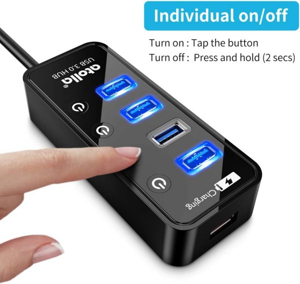 atolla USB Hub with 4 USB 3.0 SuperSpeed Data Ports and 1 US... - Image 5
