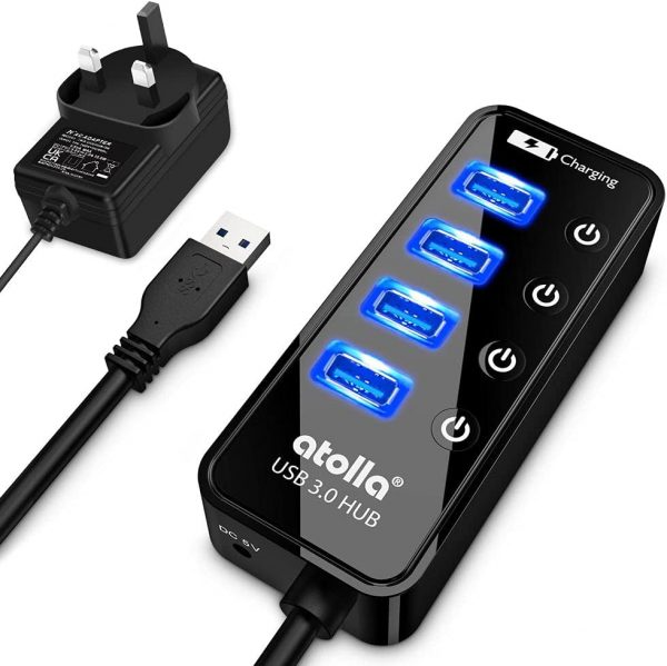 atolla USB Hub with 4 USB 3.0 SuperSpeed Data Ports and 1 US... - Image 2