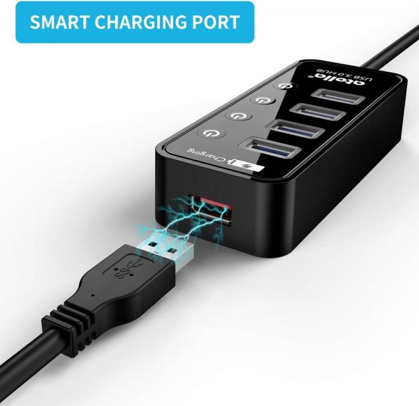 atolla USB Hub with 4 USB 3.0 SuperSpeed Data Ports and 1 US... - Image 6