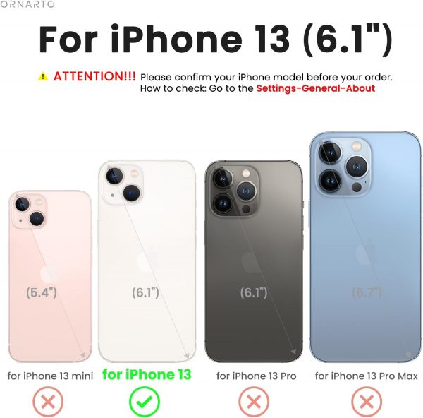 ORNARTO Compatible with iPhone 13 Case 6.1", Slim Liquid Sil... - Image 3