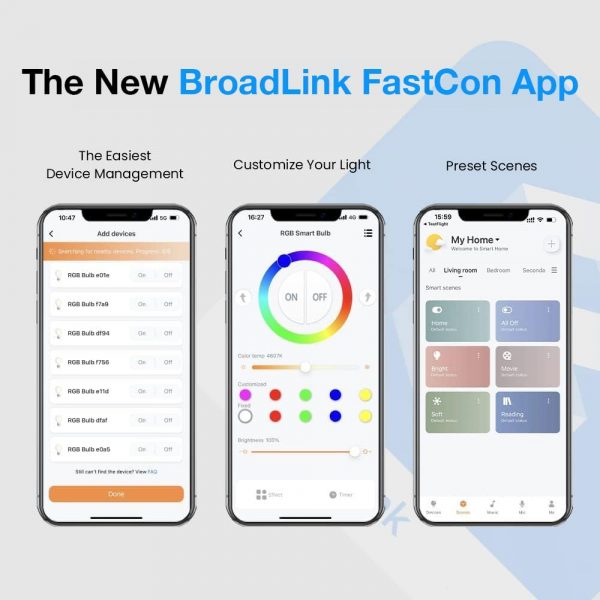 Broadlink Smart Home FastCon Starter Kit - Includes 3 Bulbs,... - Image 3