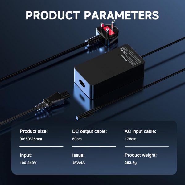 shefor for Surface Pro Charger 65W Compatible With Microsoft... - Image 4