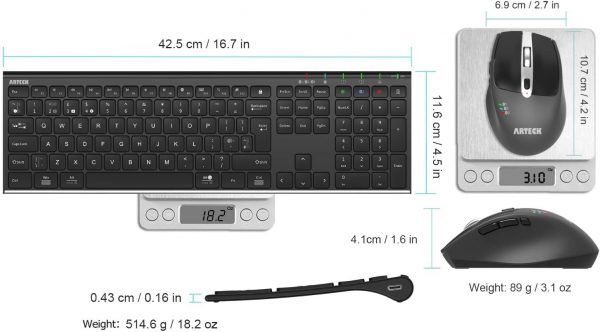 Arteck Universal Multi-Device Bluetooth Keyboard and Mouse F... - Image 7