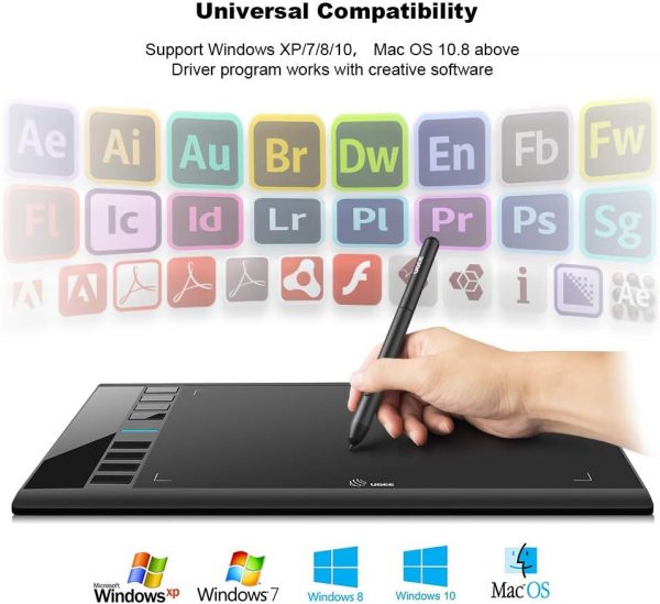 UGEE M708 Drawing Tablet,10x6in 3D Digital Graphics Tablet w... - Image 6