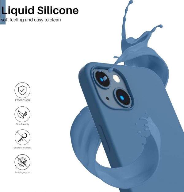 ORNARTO Compatible with iPhone 13 Case 6.1", Slim Liquid Sil... - Image 4