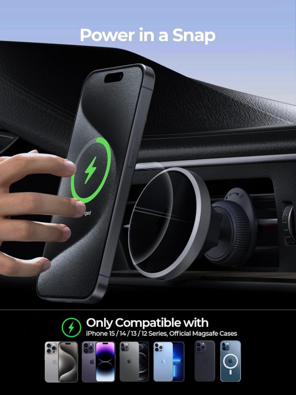 AMEGAT Car Mount Charger, Qi2 Certified 15W Ultra-Fast Magne... - Image 4