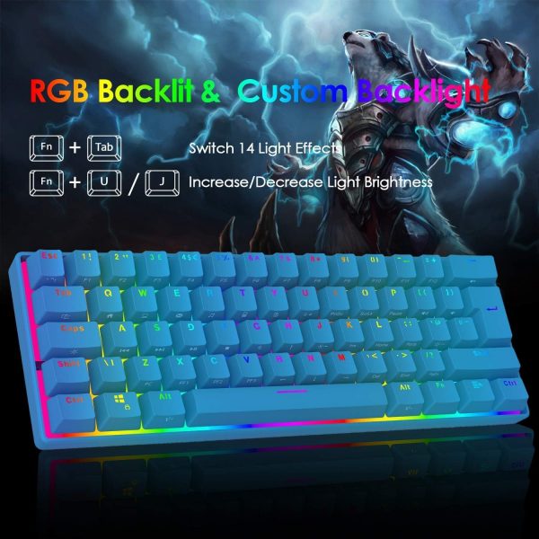 60% UK Layout Wired Gaming Keyboard and Mouse 62Keys Mini Co... - Image 6
