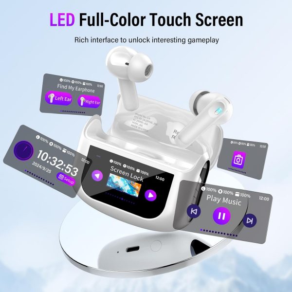 Thunelec Wireless Earbuds, 48H Smart Touch Screen Ear Buds B... - Image 5