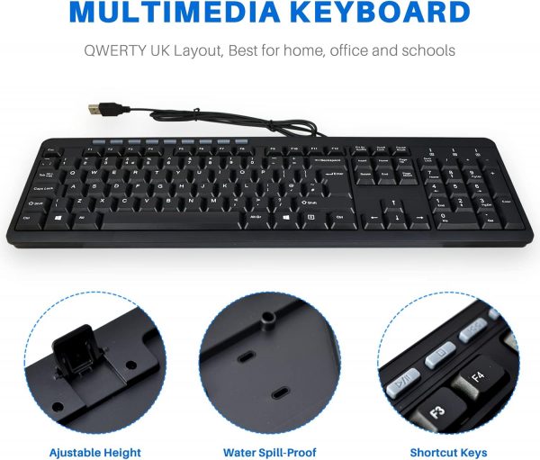 Combrite Wired Keyboard and Mouse Set, Full Size UK Layout K... - Image 4