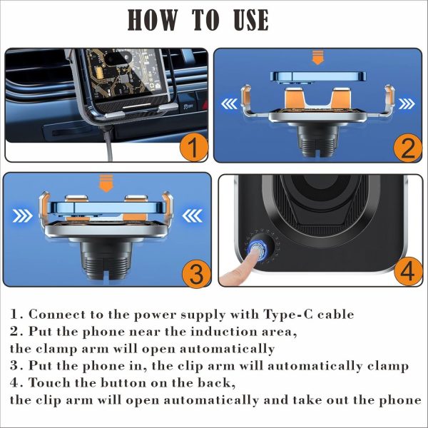 Car Phone Holder Wireless Charger, Wireless Car Charger Auto... - Image 7