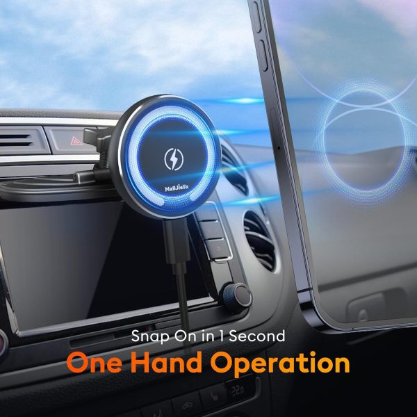 MAGJIEYX for CD MagSafe Car Mount, 15W Wireless Car Charger ... - Image 3