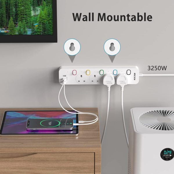 Mscien 4M Extension Lead with USB Slots, 4 Way 3 USB Extensi... - Image 5