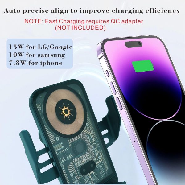 Car Phone Holder Wireless Charger, Wireless Car Charger Auto... - Image 4