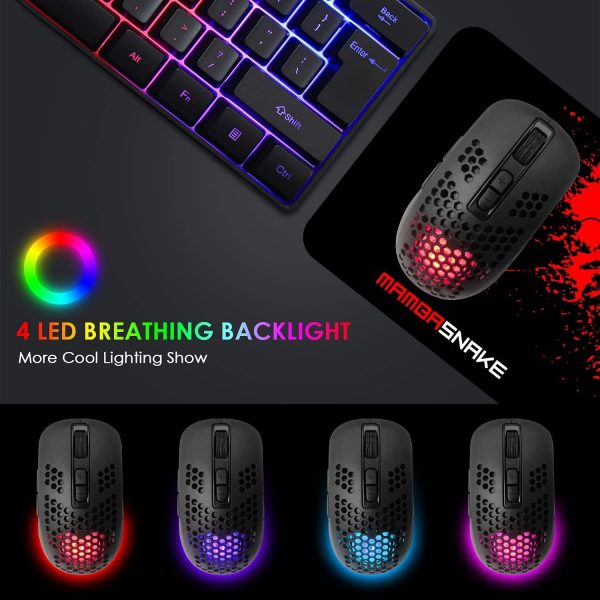 KUIYN V700 60% Wired Gaming Keyboard and Mouse Combo, Mini 6... - Image 5