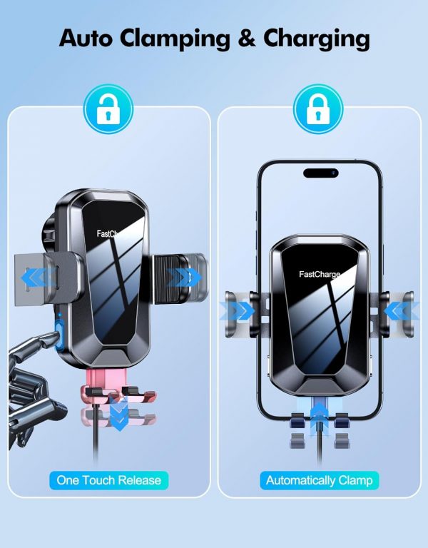 EOIWUY Car Phone Holder Wireless Charger, [Auto Alignment] 1... - Image 4