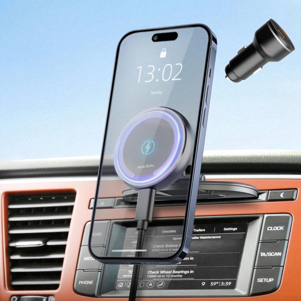 MAGJIEYX for CD MagSafe Car Mount, 15W Wireless Car Charger ... - Image 2