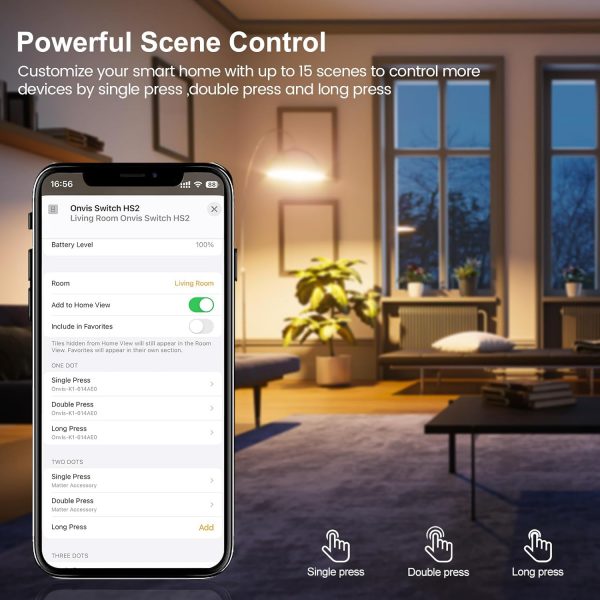 Onvis Smart Button Thread, Wireless 5-Keys Scene Remote Cont... - Image 5