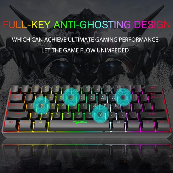 KUIYN V700 60% Wired Gaming Keyboard and Mouse Combo, Mini 6... - Image 6