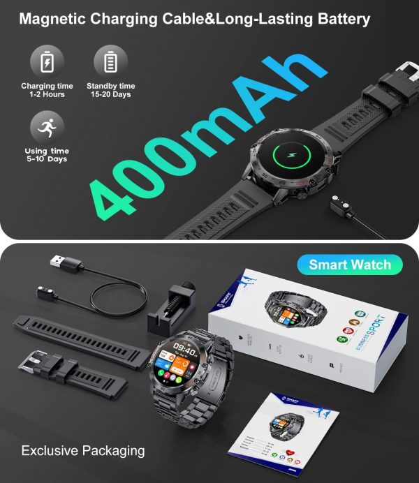 Military Smart Watch for Men, Smart Watches with Bluetooth V... - Image 8