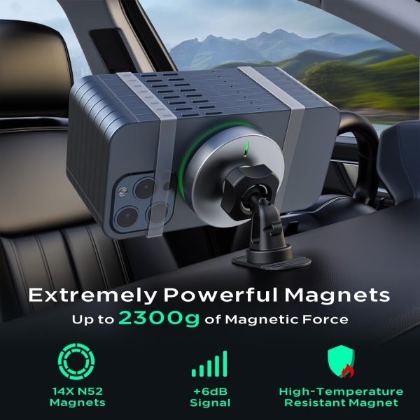 Wireless Car Charger, 15W Fast Charging, Hinyx Mag-safe Car ... - Image 5