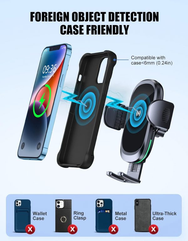 Glangeh Car Phone Holder Wireless Charger, [Upgraded Rotatab... - Image 4