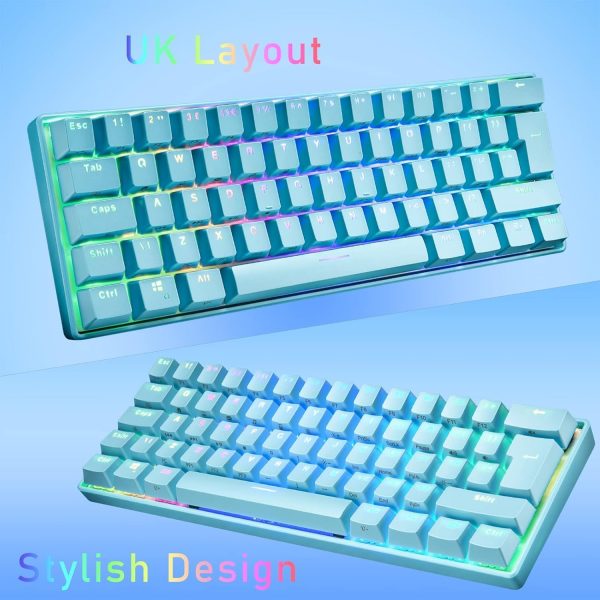 60% UK Layout Wired Gaming Keyboard and Mouse 62Keys Mini Co... - Image 3