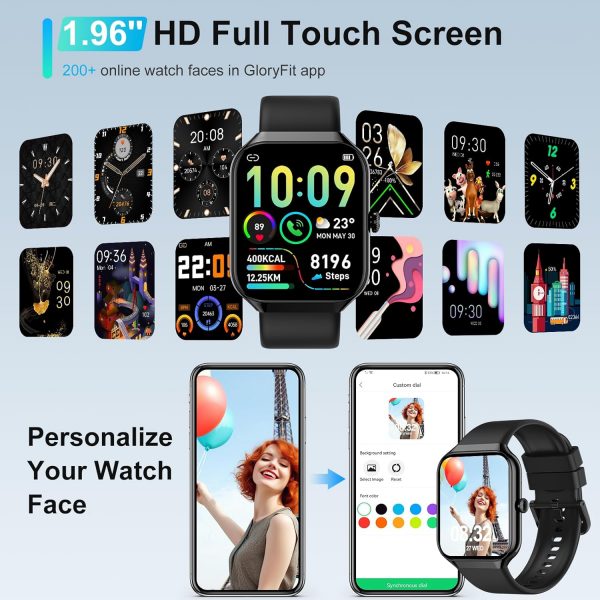 Smart Watch for Men Women Answer/Make Calls, 1.96" HD Fitnes... - Image 4