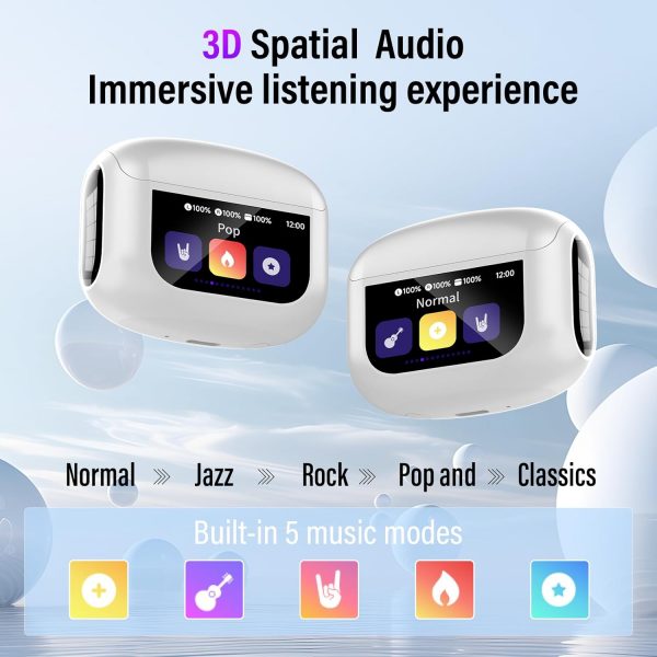 Thunelec Wireless Earbuds, 48H Smart Touch Screen Ear Buds B... - Image 7