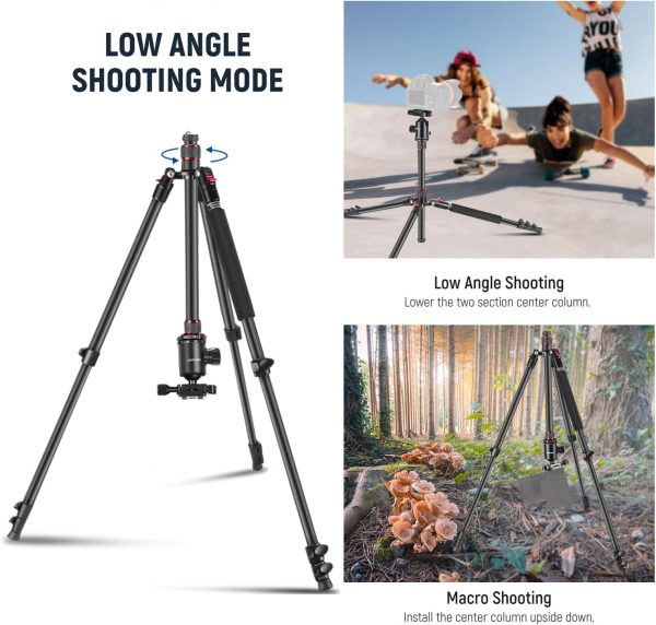 NEEWER 77” Camera Tripod Monopod with Phone Holder, Portable... - Image 6