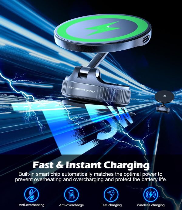 CloudValley 15W Wireless Car Charger Mount, Upgraded Nano Ge... - Image 3