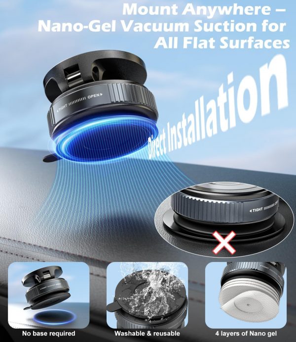 CloudValley 15W Wireless Car Charger Mount, Upgraded Nano Ge... - Image 4