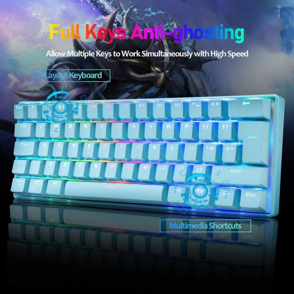 60% UK Layout Wired Gaming Keyboard and Mouse 62Keys Mini Co... - Image 7