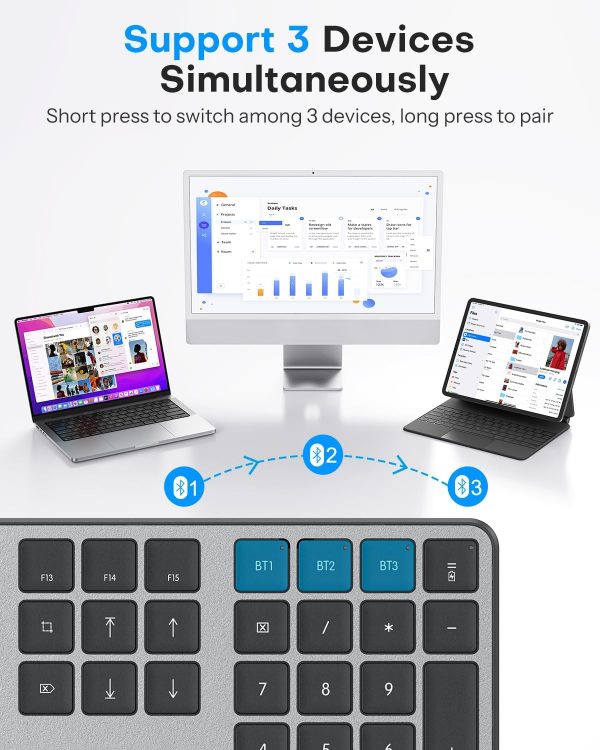 OMOTON Wireless Bluetooth Keyboard Mouse Rechargeable for Ma... - Image 3