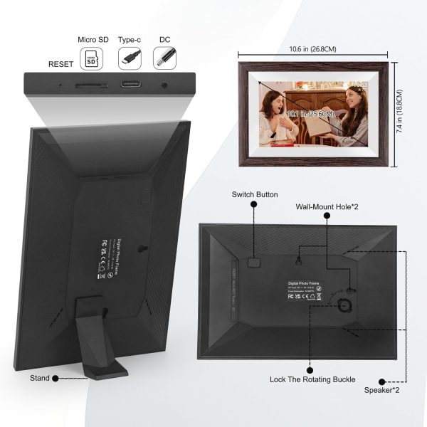 Hesmor 64GB Frameo Digital Photo Frame WiFi 10.1 Inch, 1280x... - Image 9