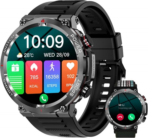 Military Smart Watch for Men(Answer/Make Calls), 1.39" HD Ou... - Image 2