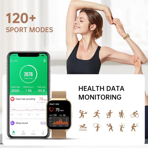 TAPPODO Smart Watches for Women, 1.91"HD Fitness Watch with ... - Image 5