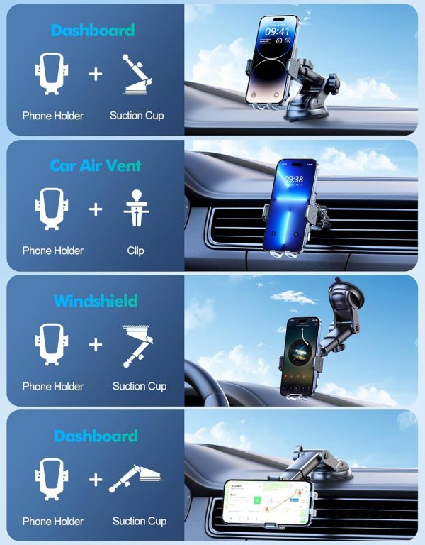 EOIWUY Car Phone Holder Wireless Charger, [Auto Alignment] 1... - Image 3