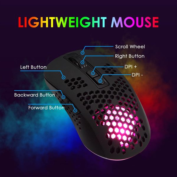 KUIYN V700 60% Wired Gaming Keyboard and Mouse Combo, Mini 6... - Image 7