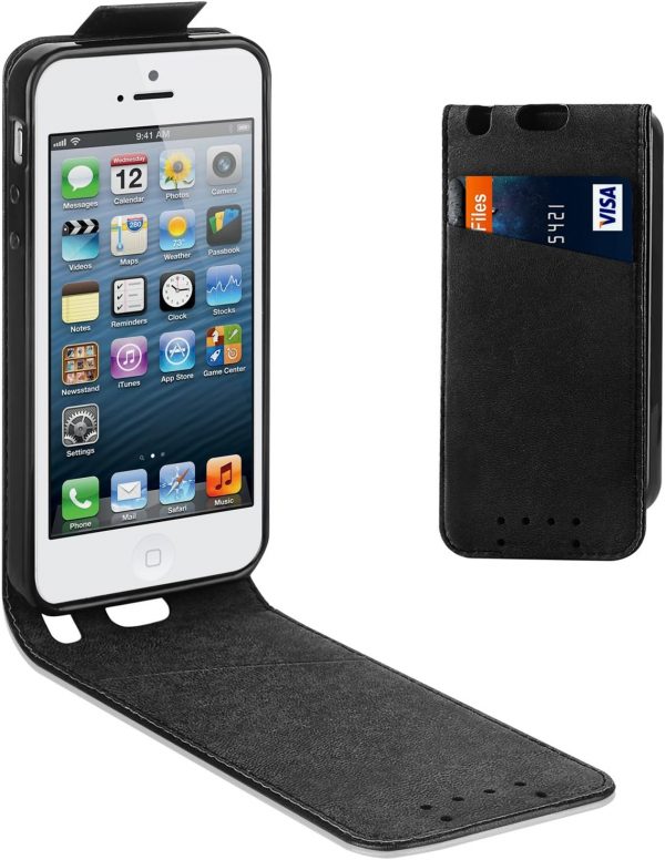 iPhone SE Case, Supad Leather Flip Wallet Slim Case Cover fo... - Image 5