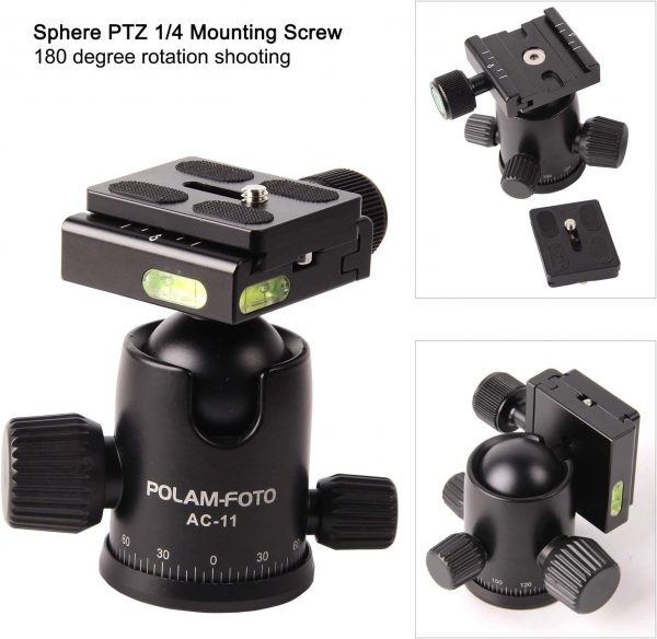 POLAM-FOTO 168.2cm/66.22" Camera Tripod, Made of Aluminum Al... - Image 5