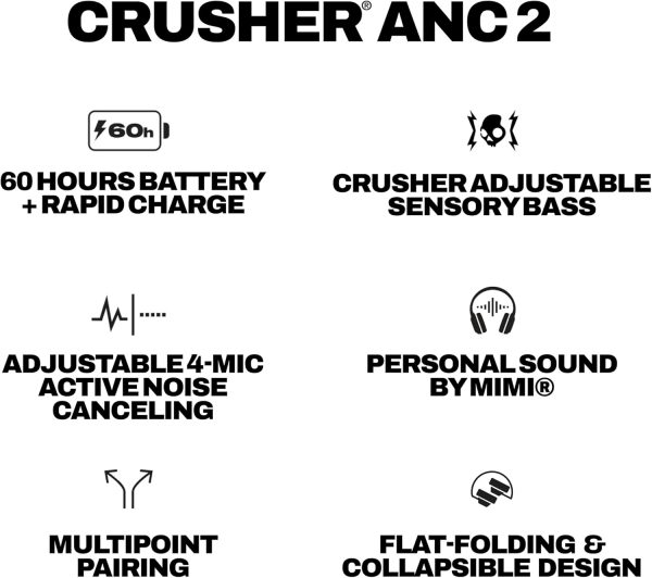 Skullcandy Crusher ANC 2 Wireless Over-Ear Bluetooth Headpho... - Image 11